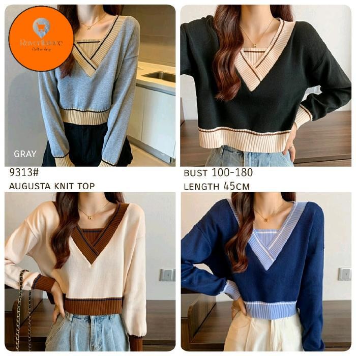 Raveril store TM 9313 Atasan Wanita Augusta - Navy, LD 100-180cm gratis ongkir