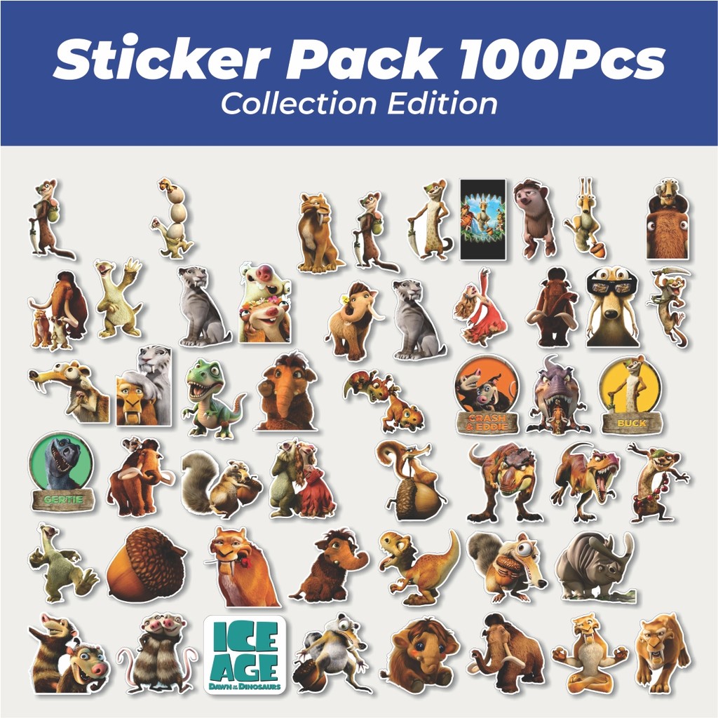 

Hot Stiker Kartun Ice Age : Dawn of the Dinosaurs Lucu Anti Air Stikers Berperekat Waterproof Sticker Decal Buat Motor Helm Buku Journal Koper Casing HP Laptop Botol Minum