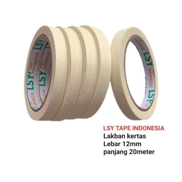

masking tape / lakban kertas LSY TAPE 12mm x 20meter full ( CHO )