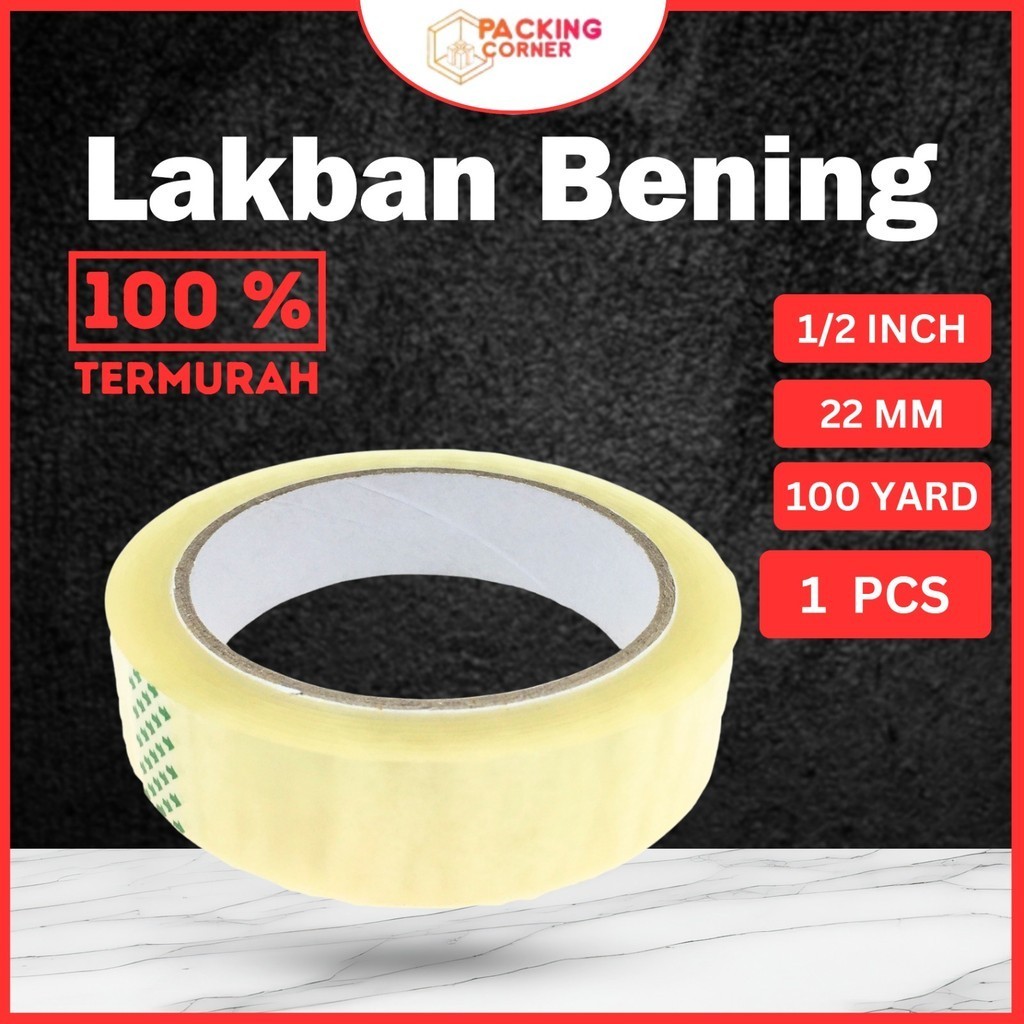 

Lakban Selotip 24mm x 100 Yard Isolasi Bening ATK Tape 1" 1 Inch 100Y