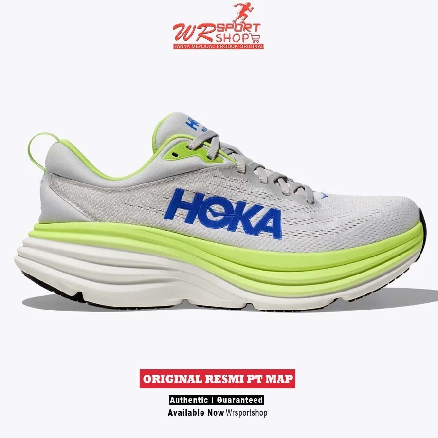 Sepatu Lari Pria Hoka Bondi 8 Stardust Lettuce ORIGINAL