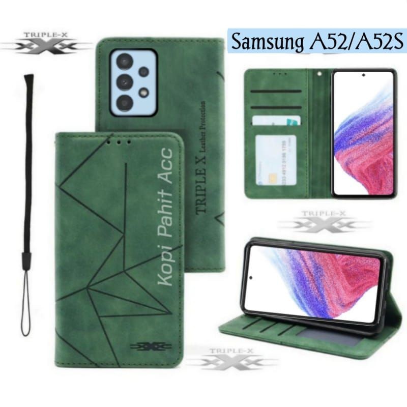Case Samsung Galaxy A52 A52S Flip Cover Wallet Sarung Hp Casing Dompet Flip Magnet