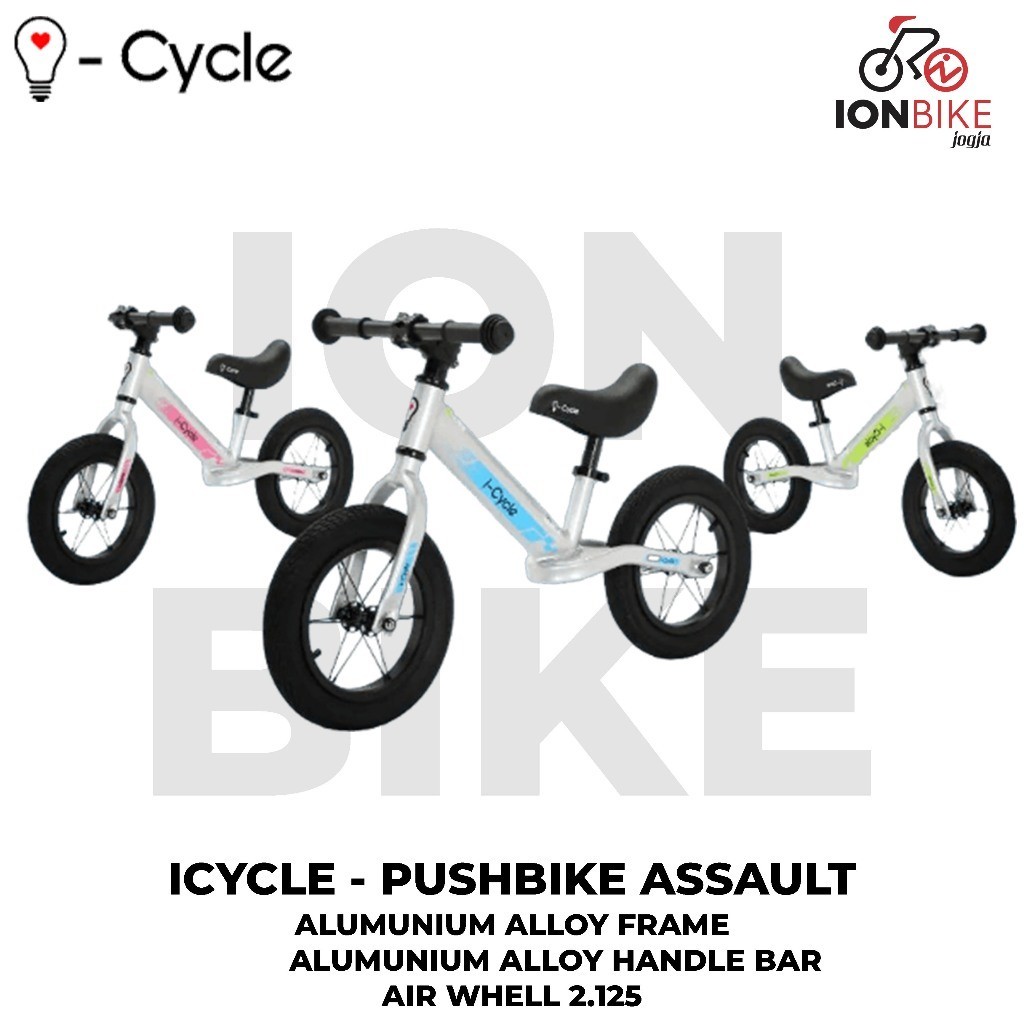 Pushbike Icycle Assault Alloy Balance Bike Push Bike I-cycle i Cycle Terbaru Ringan Murah Sepeda Kes