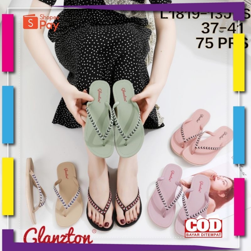 [PREMIUM ORIGINAL] sandal glanzton 1819-13PANAH sandal jepit jelly wanita motif panahh