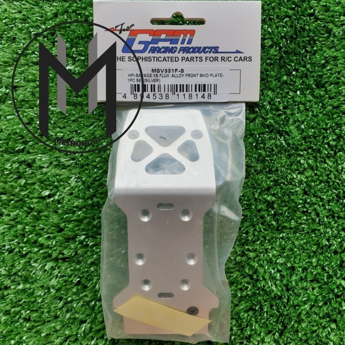 HPI Savage XS Flux Aluminum Front Skid Plate - 1Pc Set Silver