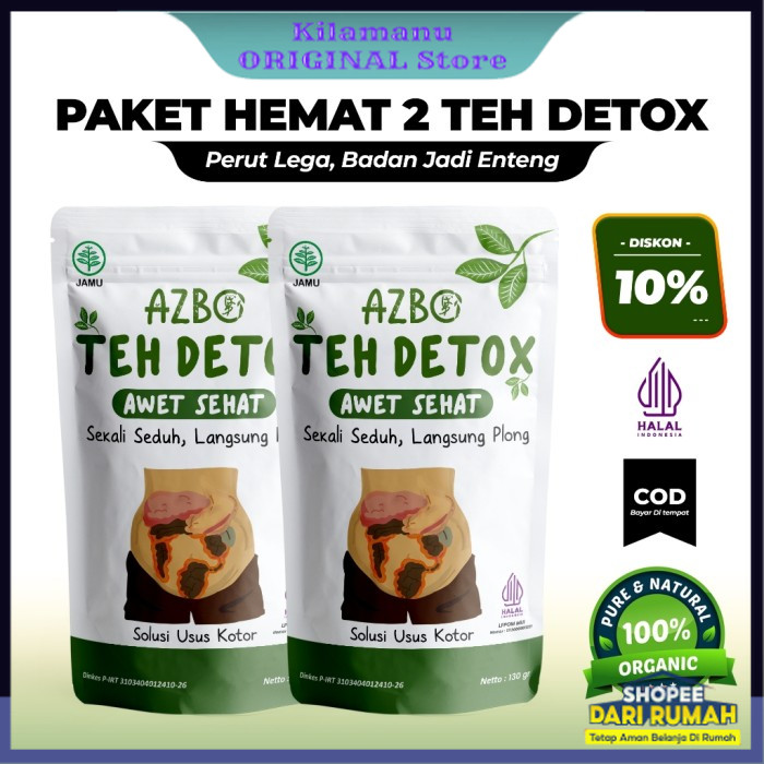 PAKET HEMAT AZBO TEH DETOX/TEH AZBO HERBAL PAKET EKONOMIS ORIGINAL