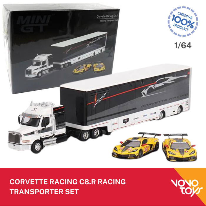 AR2158 MiniGT Corvette Racing C8.R Racing Transporter Set - 3 Cars