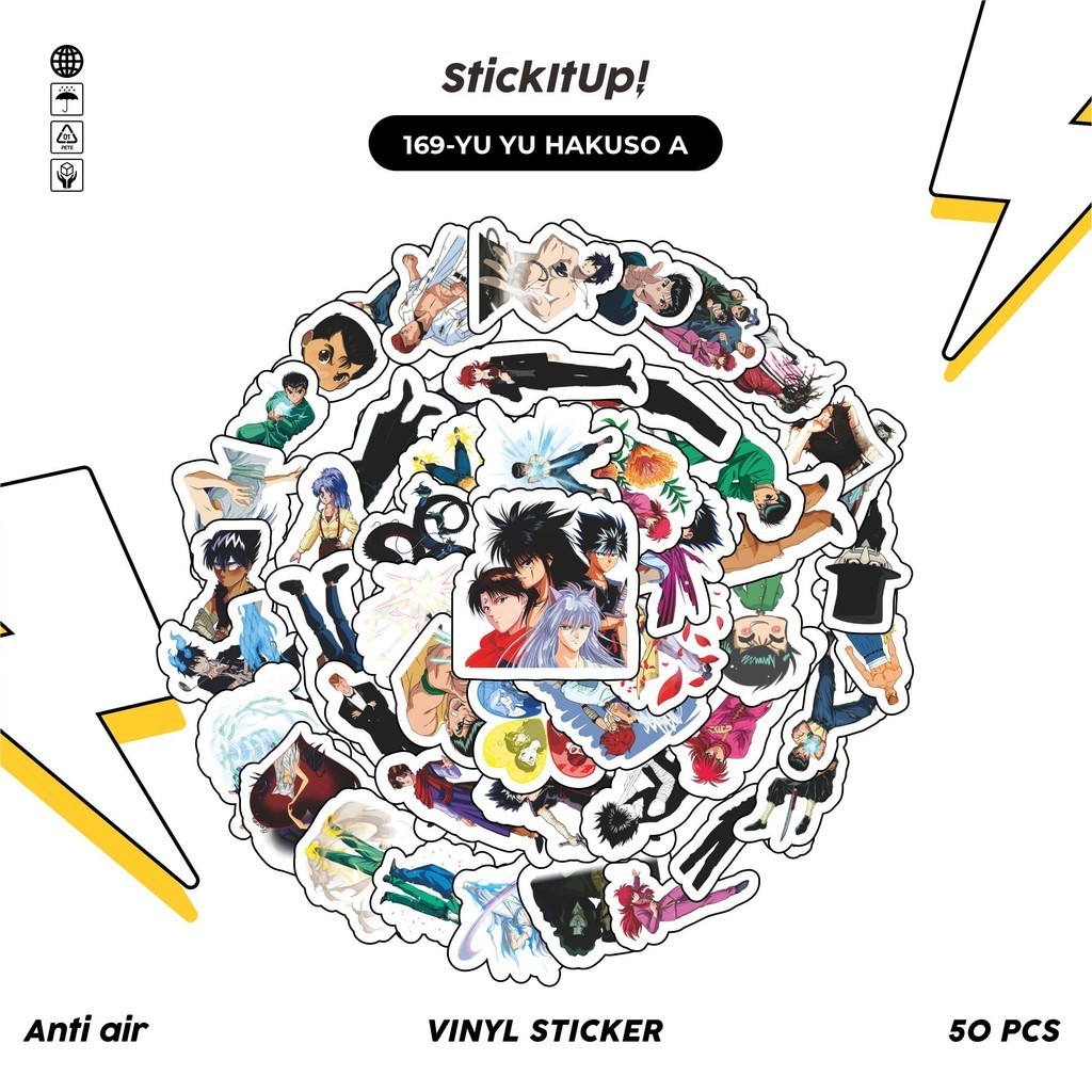 

COD✨ 50 Pcs Stiker Pack Motif Anime Yu Yu Hakuso Lucu Aesthetic Vynil Waterproof untuk Freebies Sticker Buku Journal Casing HP Laptop