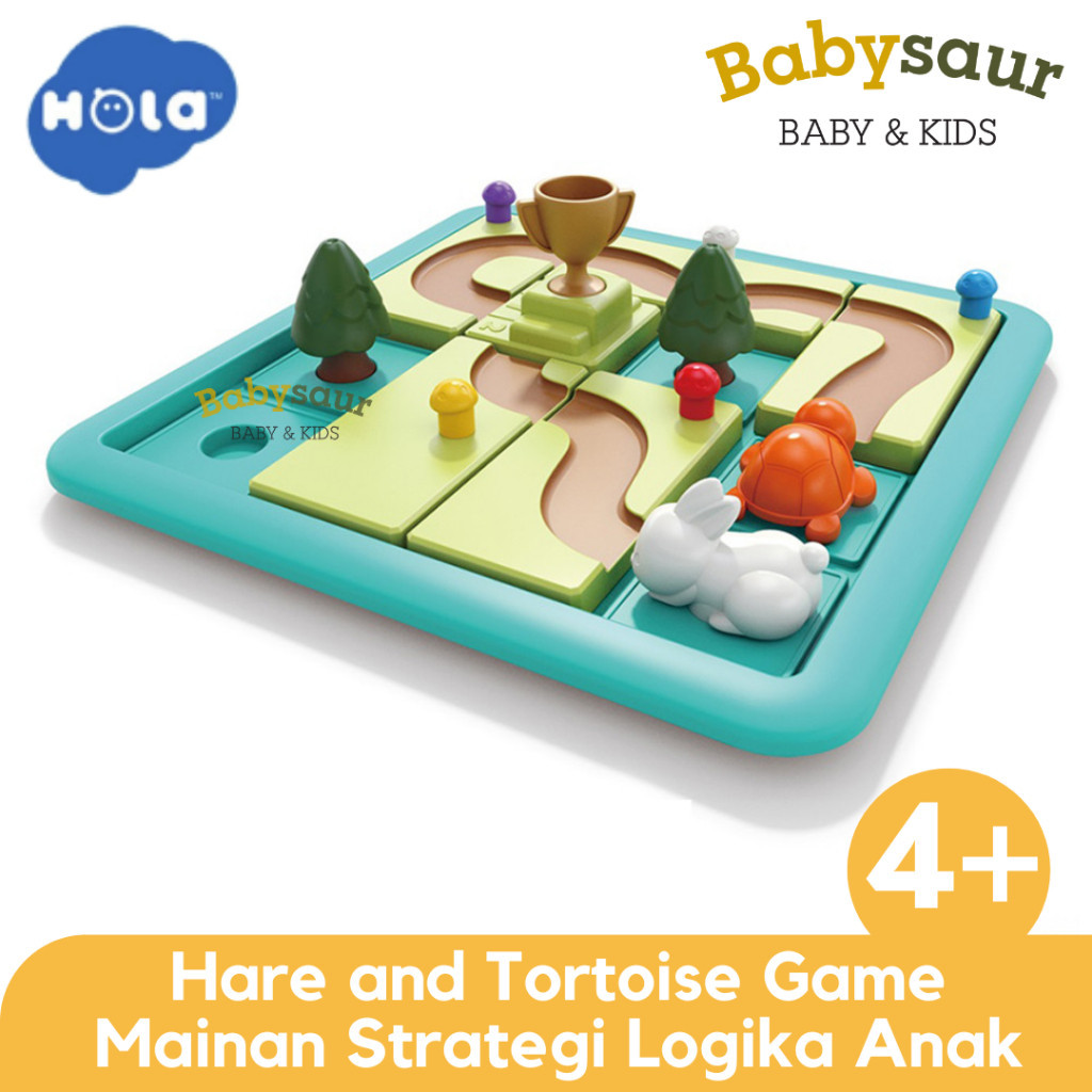cr53wj Hola Hare and Tortoise Game Mainan Edukasi Strategi Logika Board Game Anak Perempuan Laki Lak