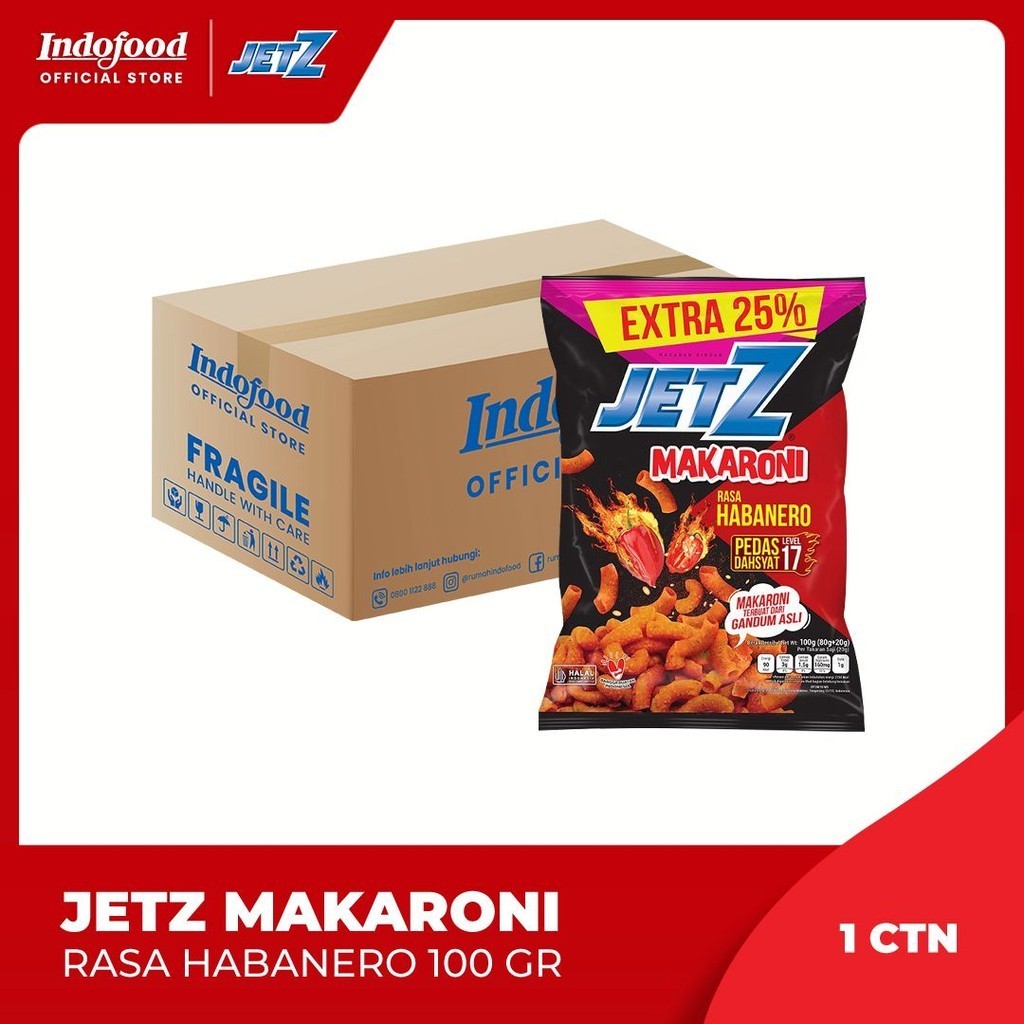 

1 ctn - Jetz Makaroni Habanero 100 gr