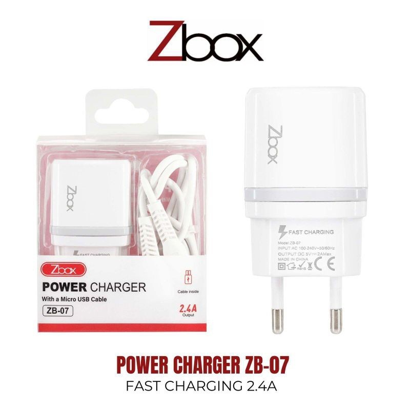 [ ZBOX ZB07 ]- TC Charger Cas ZBOX ZB-07 2.4 A Support Fast Charging QC 3.0 Original Termurah