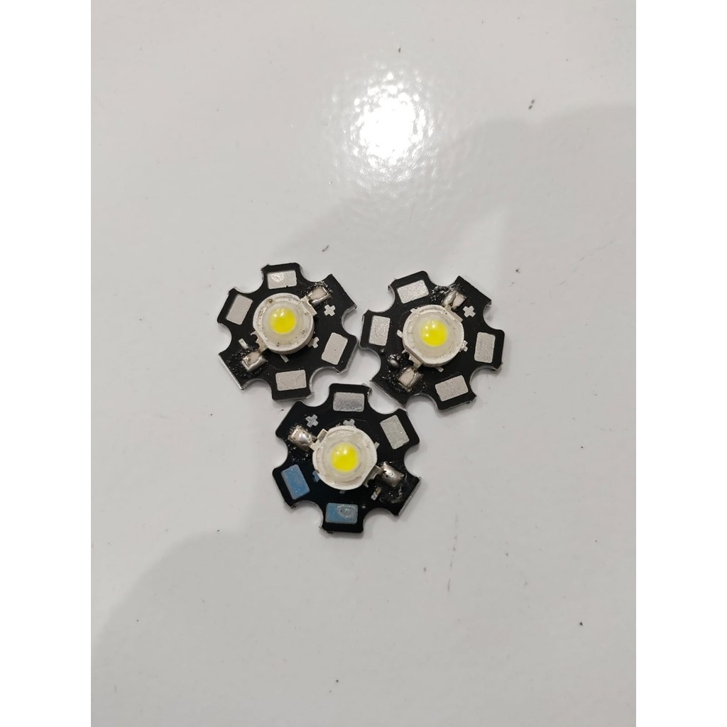 ( 8PCS )LED HPL 1 WATT WARNA PUTIH + HEATSINK