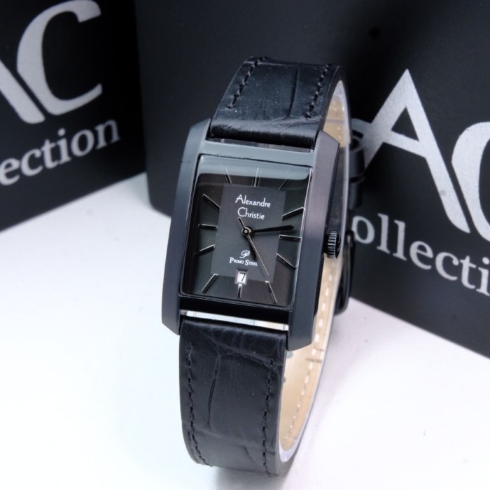 JAM TANGAN WANITA ORIGINAL ALEXANDRE CHRISTIE AC-1019 KULIT ( FULL BLACK )