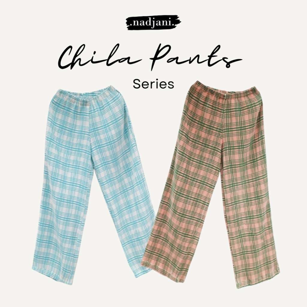 Nadjani Chila Celana pants printed pleats