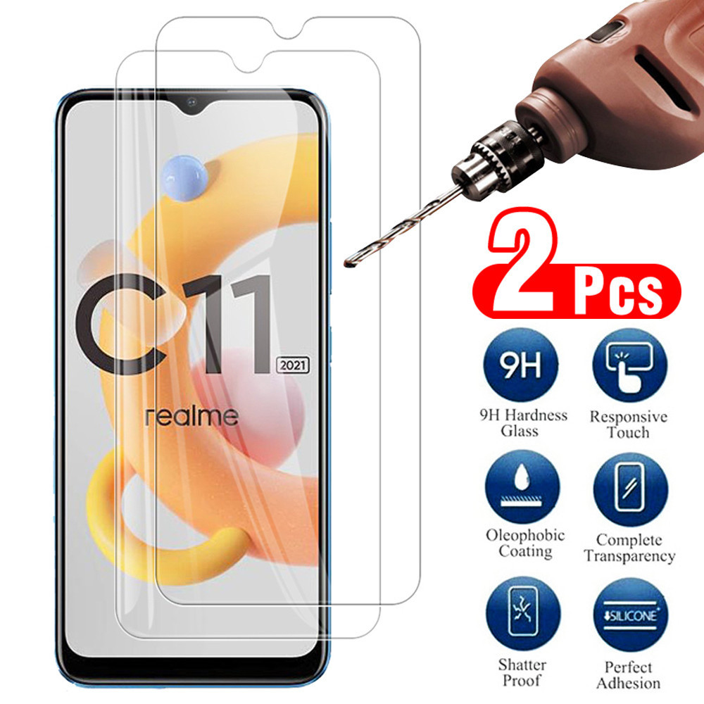 2PCS Protective Glass For Realme C11 2021 Cases Tempered Glass For oppo realme c11 C11 C 11 2021 6.5