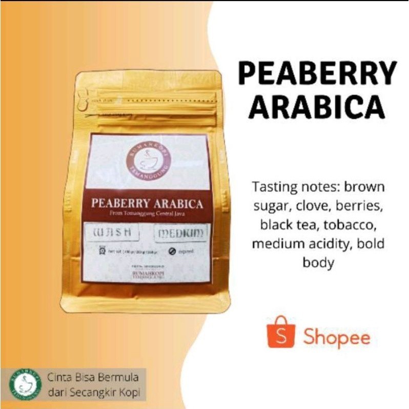 

Kopi Peaberry Arabika Temanggung Kemasan 500gram