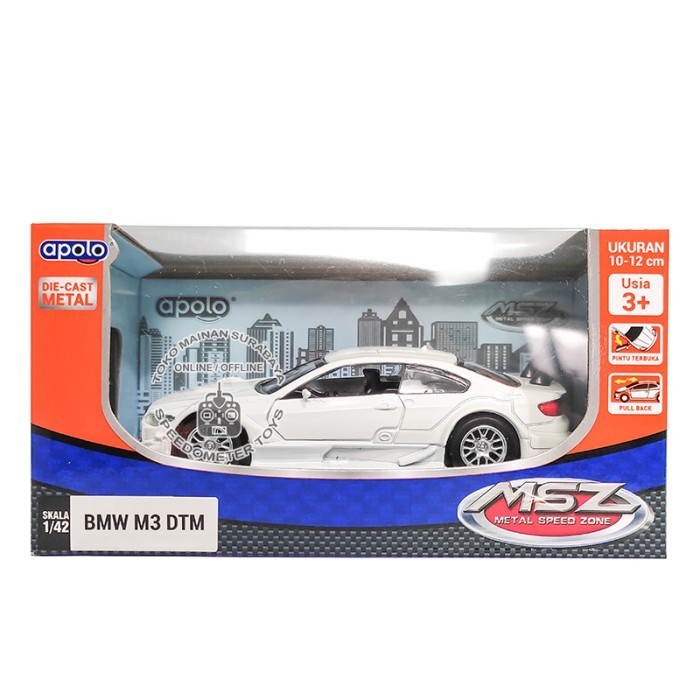 Diecast Apolo MSZ Mobil BMW M3 DTM | Mainan Anak Pajangan Miniatur - Putih