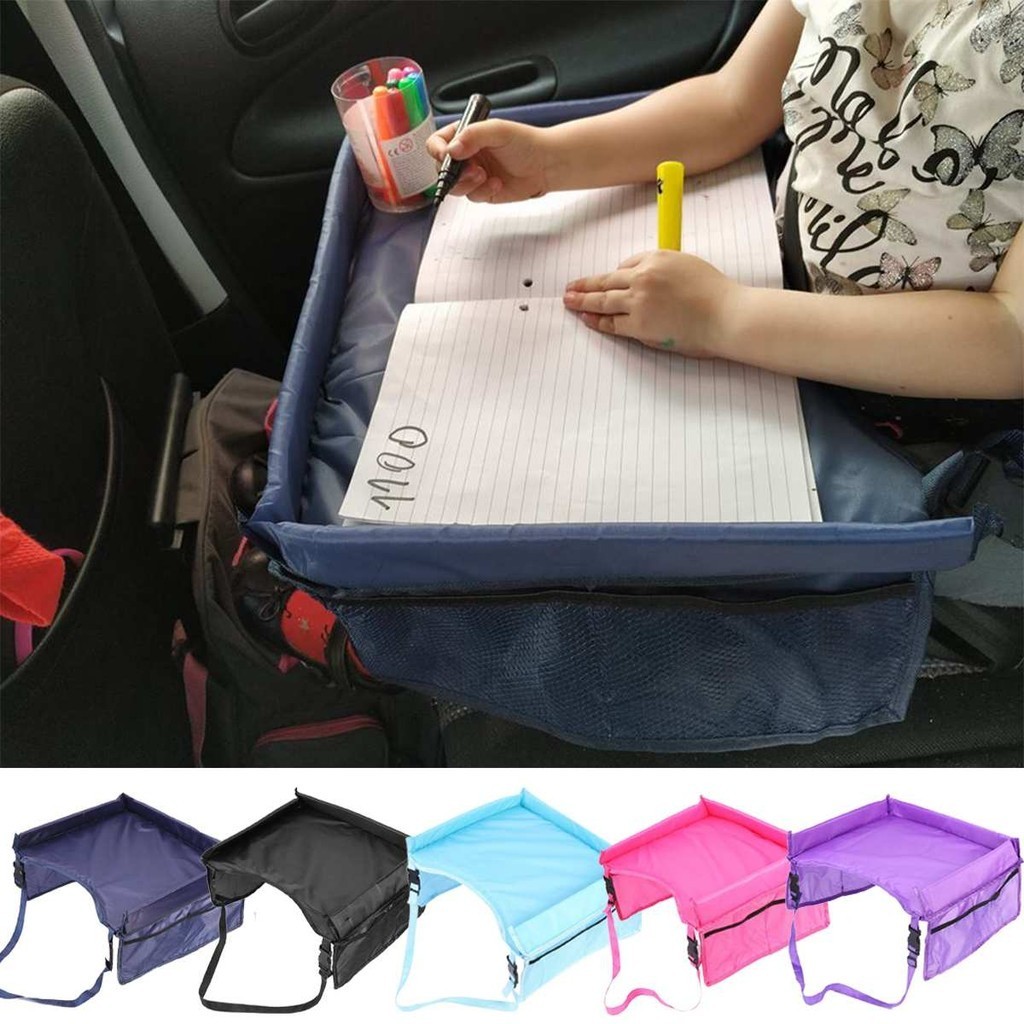 Child Car Seat Tray Plates Storage Rack Car Rear Trunk Storage Net Waterproof Baby Car Cartoon Toy H