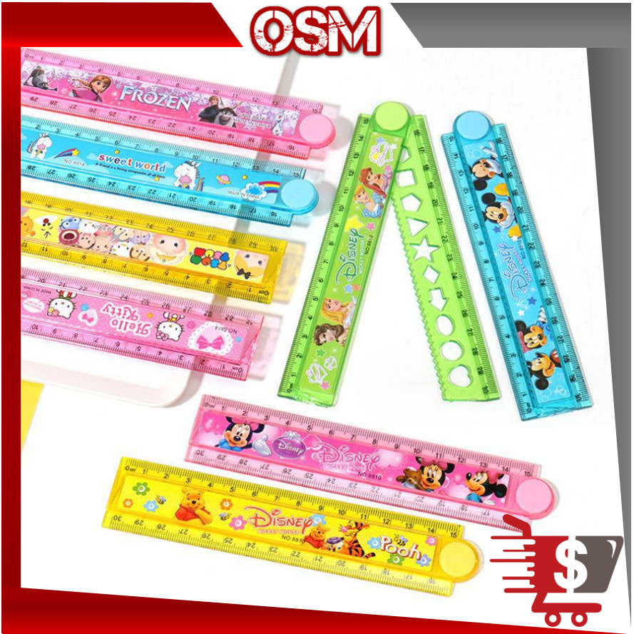 

OSM - S6136 Penggaris Plastik Lipat / Mistar Lipat 30 CM Motif Karakter / Ruler Fancy Karakter Lucu / Penggaris Lipat Plastik Anak