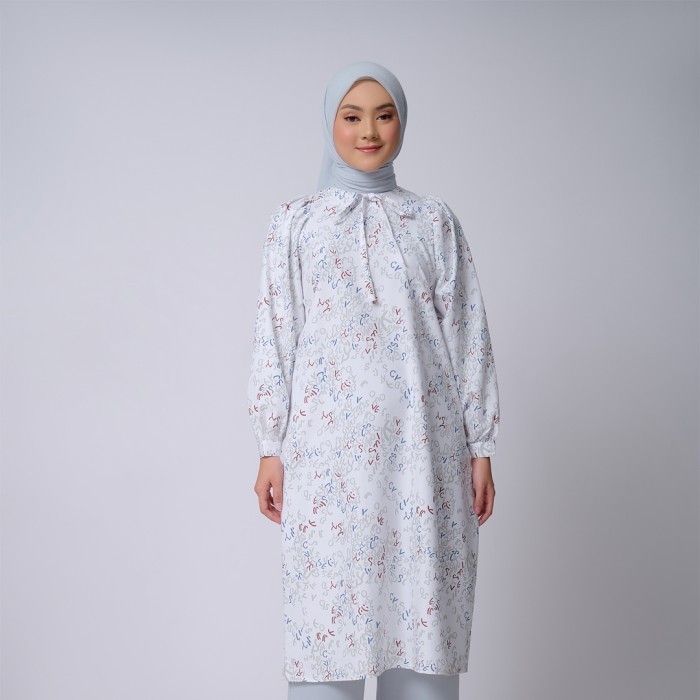 promo ✨ -ZM Zaskia Mecca - Tsaby White Midi Gamis - Aksara Nusantara - Batak - S