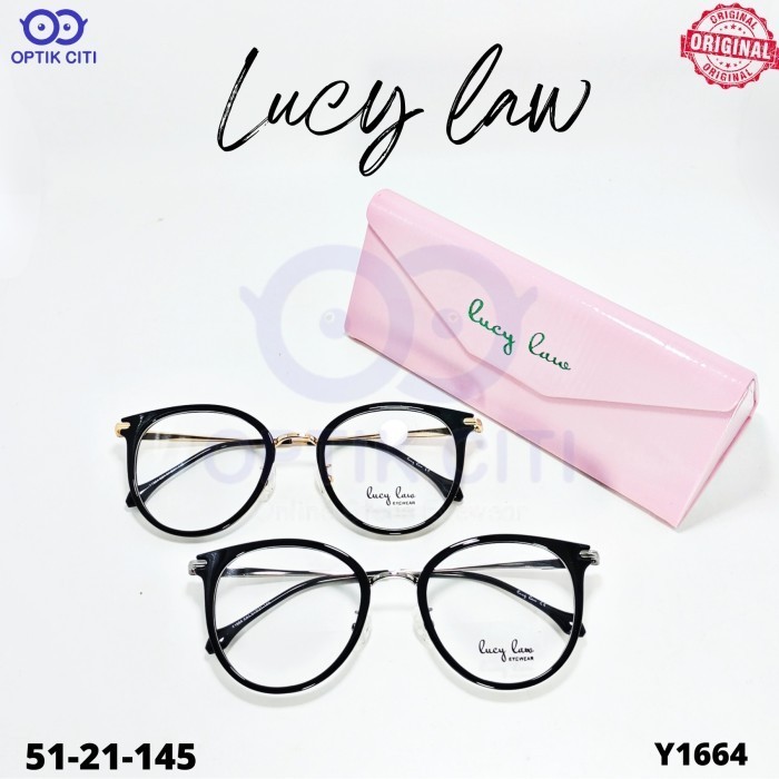 Frame Kacamata Wanita Bulat Lucy Law Ringan Original Y1664