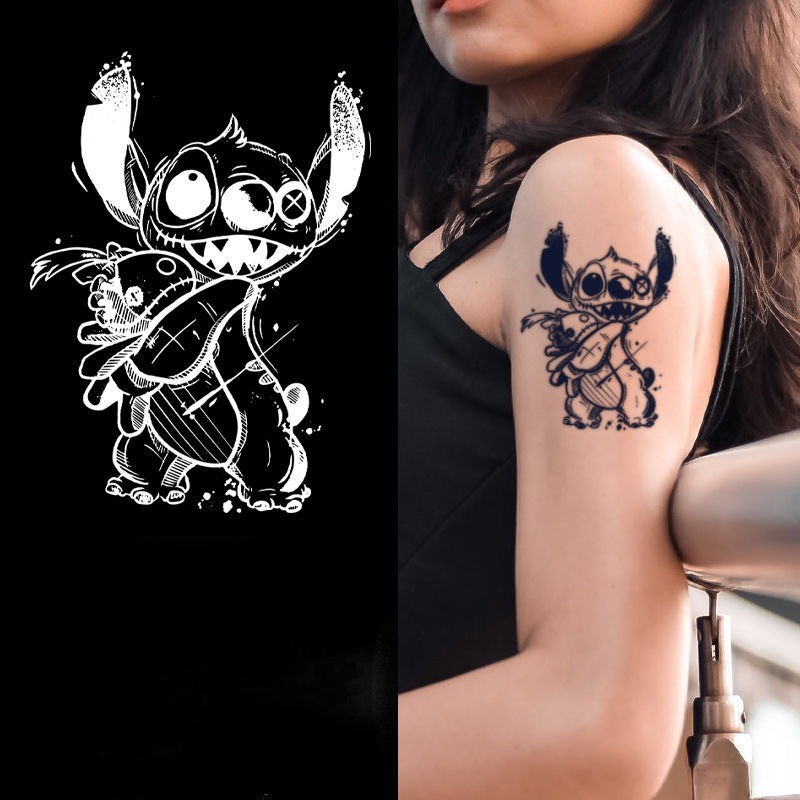 Stitch Disney Tattoo Stickers Anime Herbal Waterproof Fake Tattoos Hip Hop Art Temporary Arm Decorat