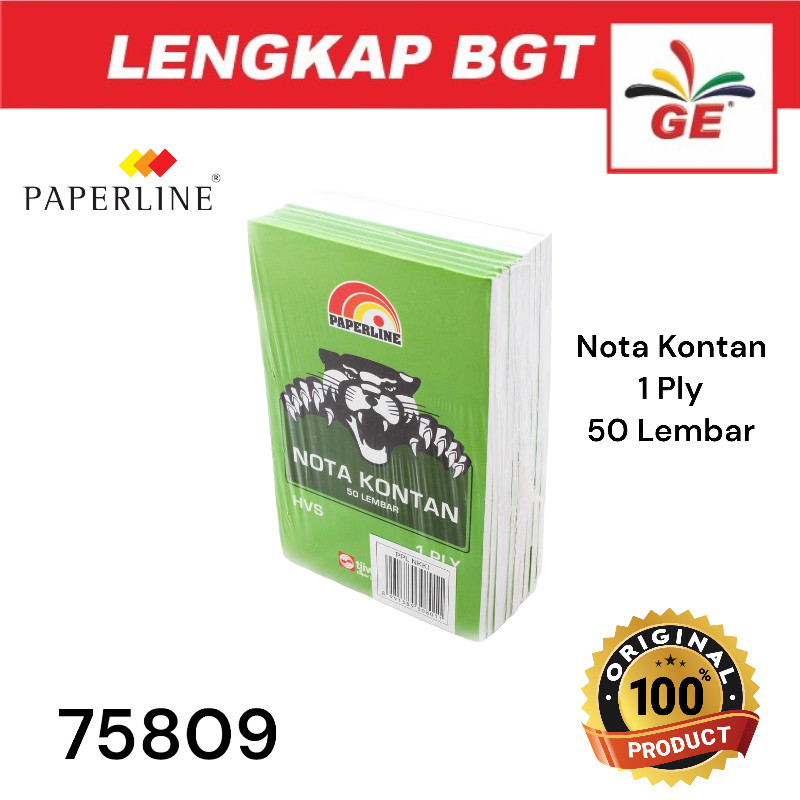 

Paperline PPL Nota Kontan Kecil 1 Ply Tanpa Rangkap - 75809