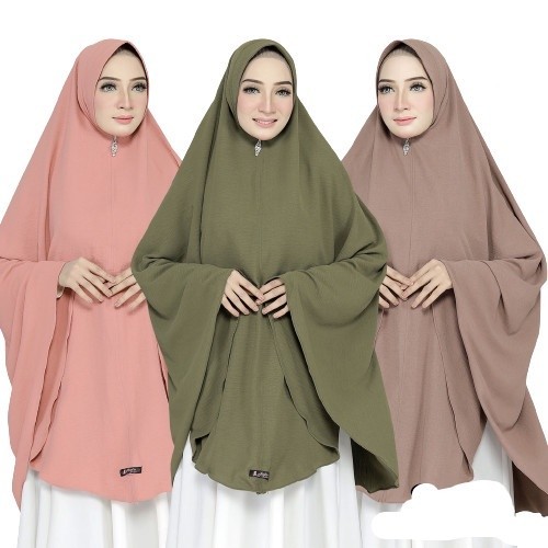 Hijab Syar'i Crinkle Airflow/ Bergo Ped Jumbo XXXL Syar'i Crinkle Airflow
