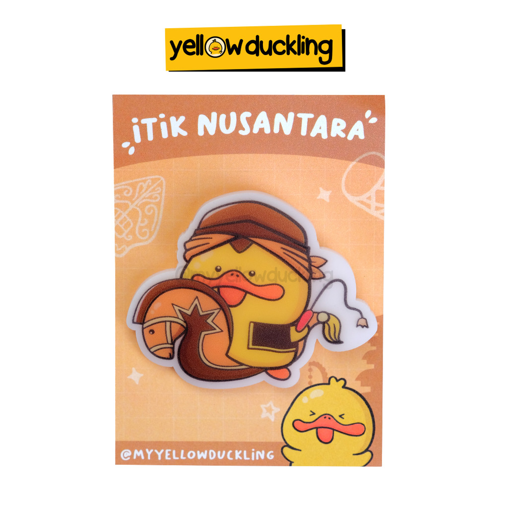 

ACRYLIC PIN - NUSANTARA SERIES - ITIK KUDA LUMPING - YELLOW DUCKLING