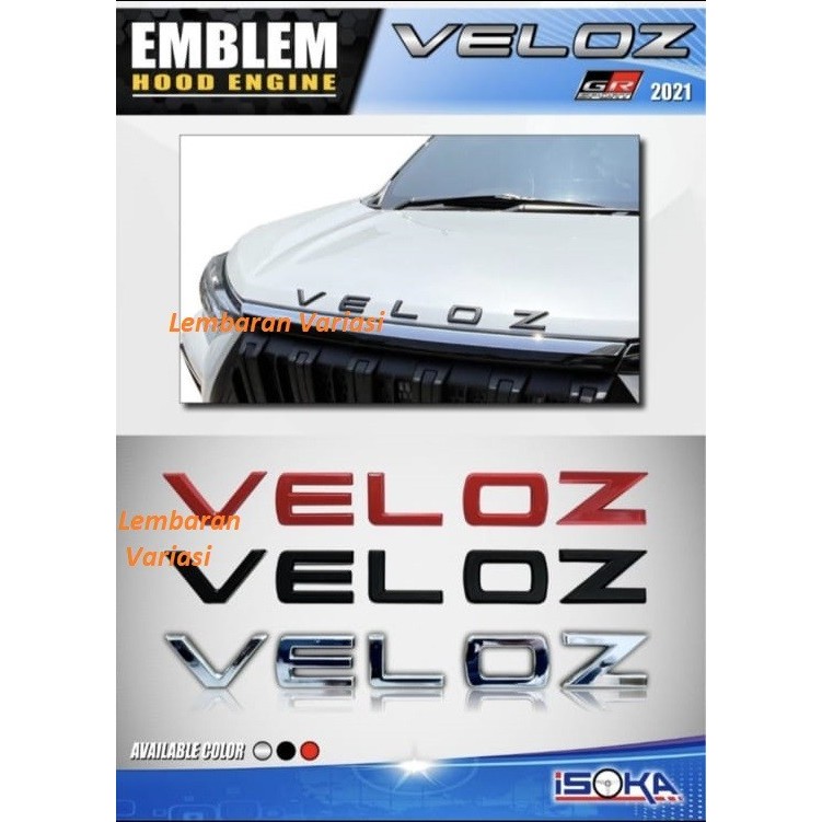 Emblem Kap Mesin VELOZ 2022