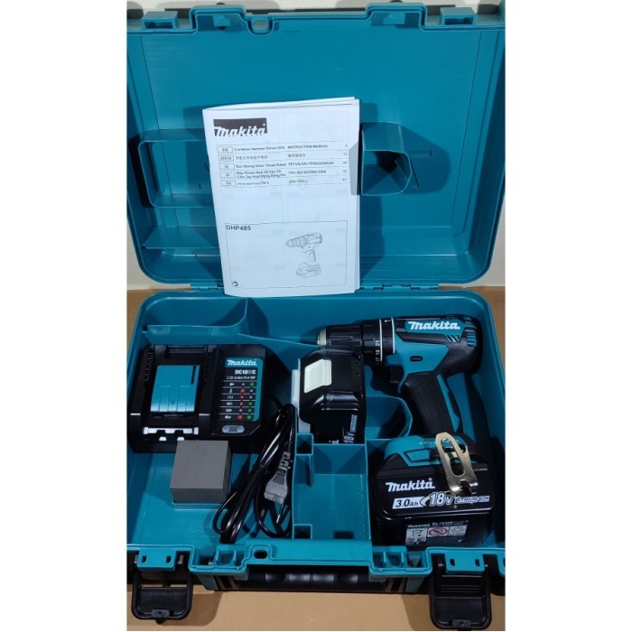 Makita Brushless Mesin Bor Tembok Impact Cordless Baterai  DHP 485 F 001
