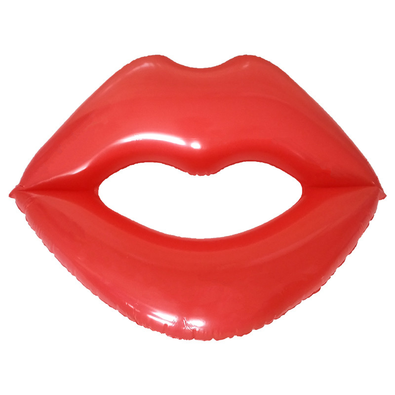 Red lip swimming ring Inflatable pool flash swimming ring swimming tool pool lifebuoy swimming pool 