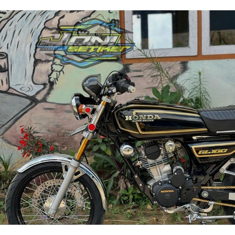 Striping lis sticker standar ori honda Gl 100 Striping Gl 100 Gold transparan