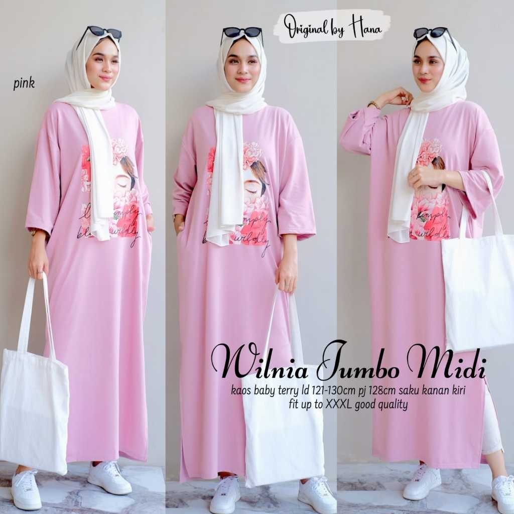 2208  WILNIA JUMBO MIDI DRESS by hANA FASHION  //  Wp Store