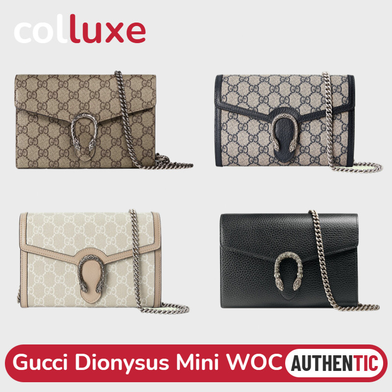 Gucc1 Dionysus WOC GG Supreme Canvas Mini Chain Bag 401231 Chain wallet