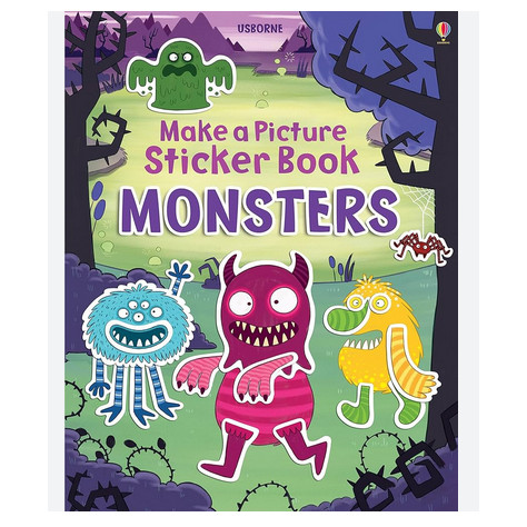 

[ABCKIDS] Usborne Sticker Book Monsters - Make a Picture Sticker Book - Imported English Sticker Buku Stiker Anak Tema Monster