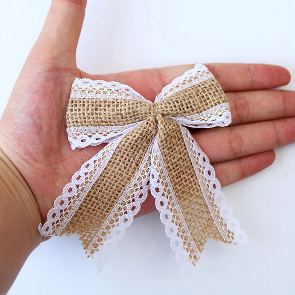 

2M/Roll Natural Vintage Jute Burlap Lace Ribbon Crafts Y Sewing Jute Fabric Gift Wrap Wedng Party Christmas Home Decoration