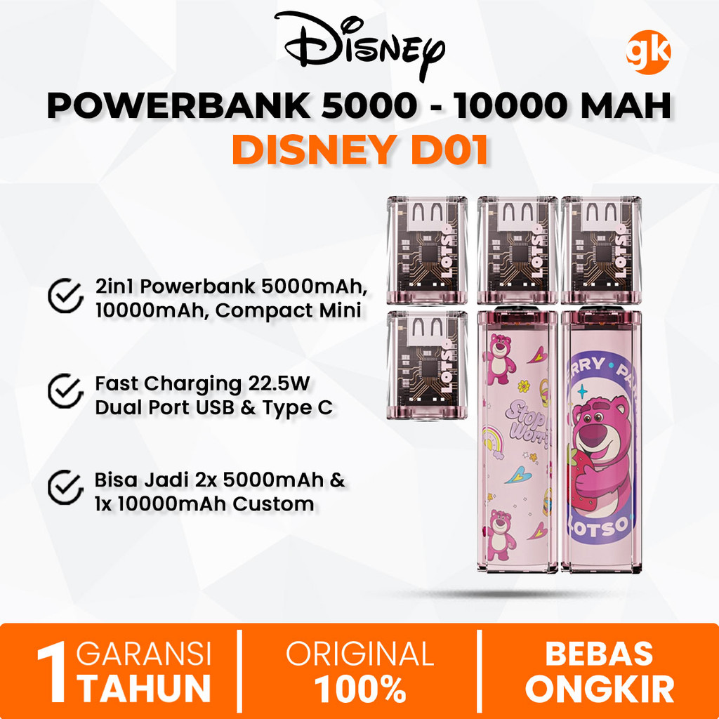 Thinkplus x Disney D01 Mini Power Bank Fast Charging 22.5W Dual-Port Powerbank 5000mAh 10000mAh