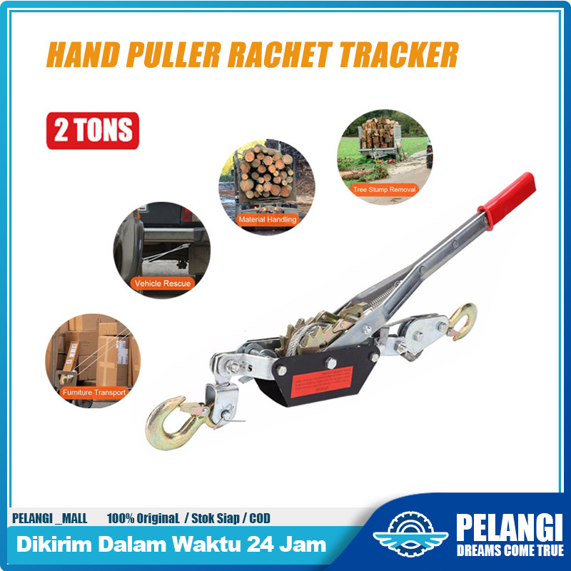 2/4Ton Penarik Tangan Rachet Tracker Tangan Penarik Tangan Penarik Offroad Alat Derek Mobil