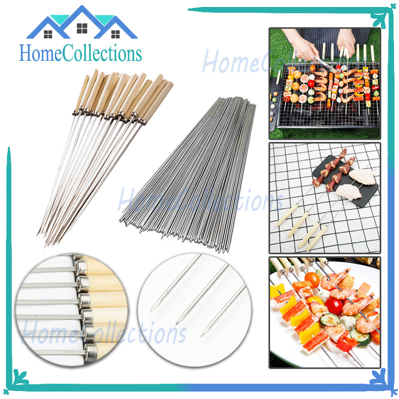 (20PCS) Tusuk Sate Stainless Steel Reusable Cooking/Tusukan Sate BBQ Stainless Steel/Alat Tusuk Sate