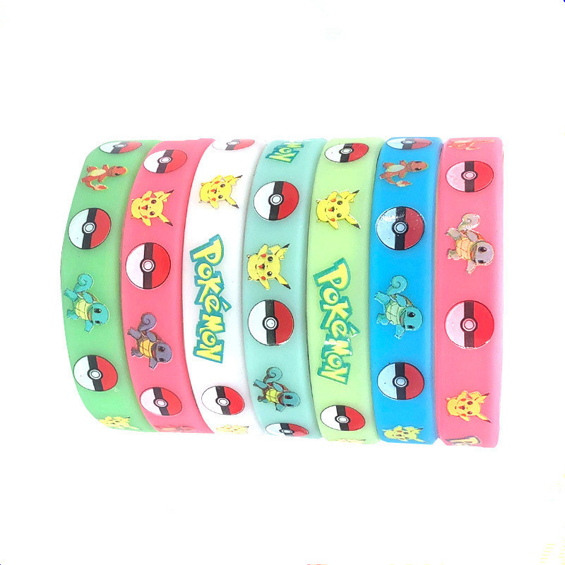 

12pcs Pokemon Luminous Bracelet Anime Pocket Elf Pikachu Cartoon Silicone Glow In The Dark Wristband Kids Cosplay Accessoires