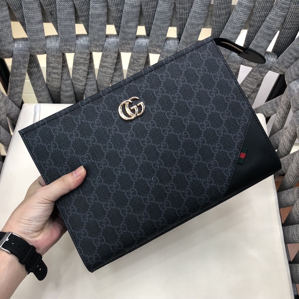 Double GG Tas Pria Baru Tas Tangan/Kopling GUCCI Berkapasitas Besar