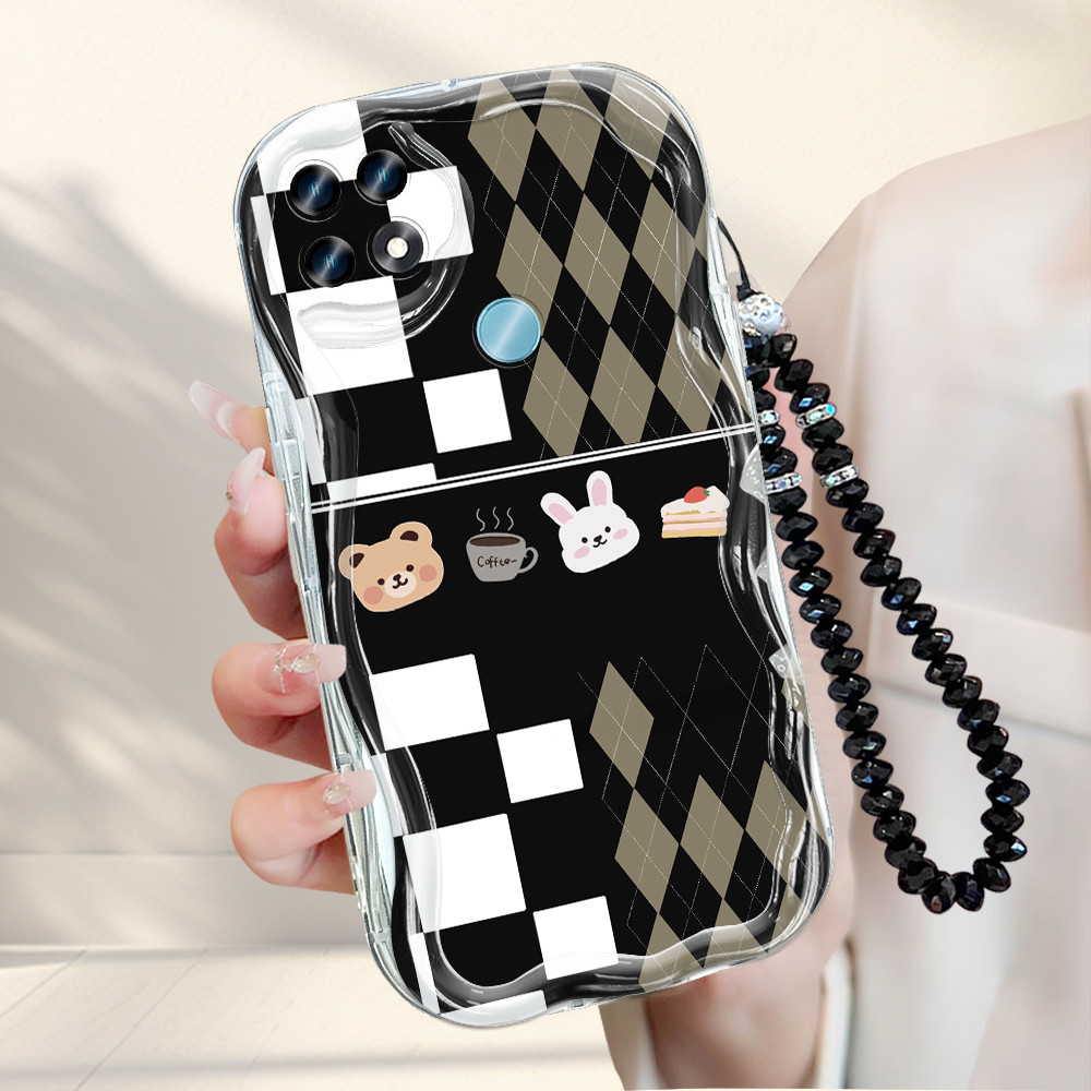 OPPO A15 A15S Untuk Hp Casing Tali Pengikat B7 Cassing Soft Phone Case Softcase Kisi Kesing 4032