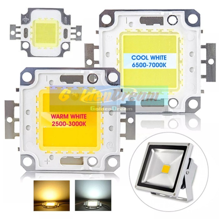 DC High Power LED 10w 20w 30w 50w 100w HPL Chip LED Mata LED Biji COB Cool White Warm Watt Refill Pe