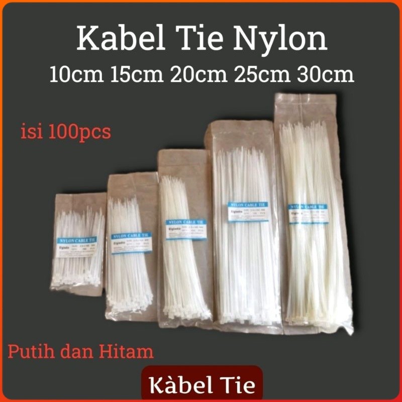 

Kabel Ties Hitam Putih ukuran 100 150 200 250 300 mm isi 100pcs