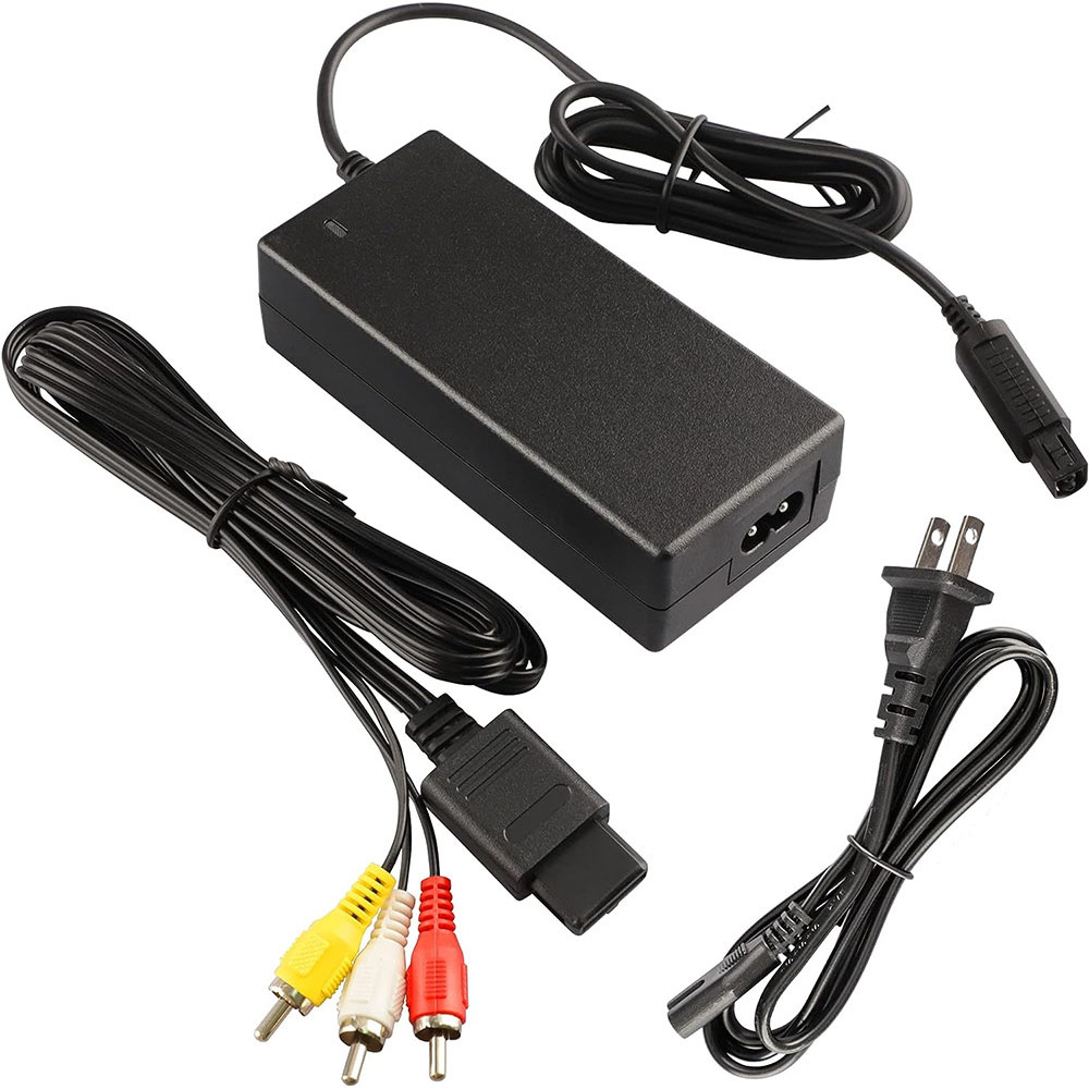 Gamecube Power Supply,Gamecube Power Cord, Gamecube AV Cable & AC Power Adapter Set,Compatible with 