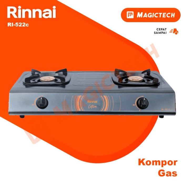 KOMPOR GAS 2 TUNGKU RINNAI RI 522C CEFLON