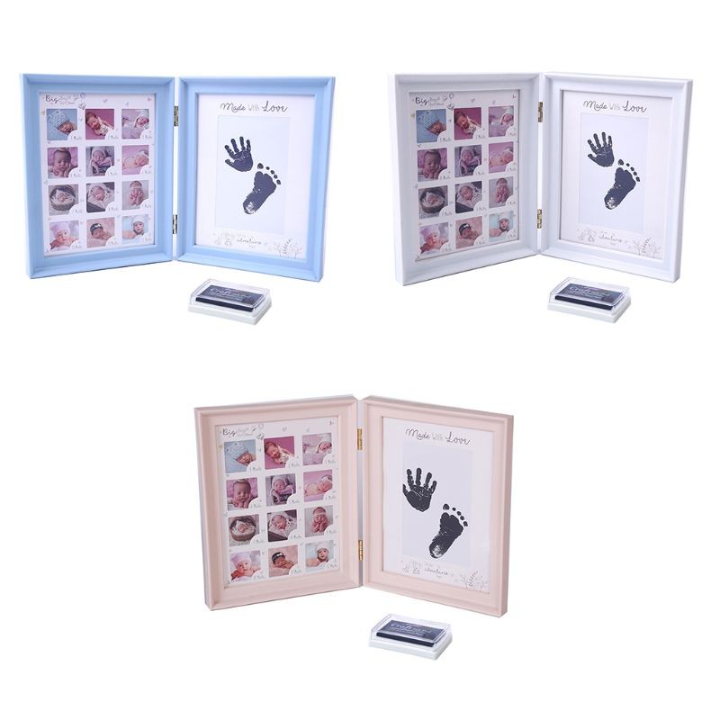 

Newborn Baby Hand Foot Print Pad Growth memorial Photo Frame Infant Age Stamp Printing oil Toddler Display