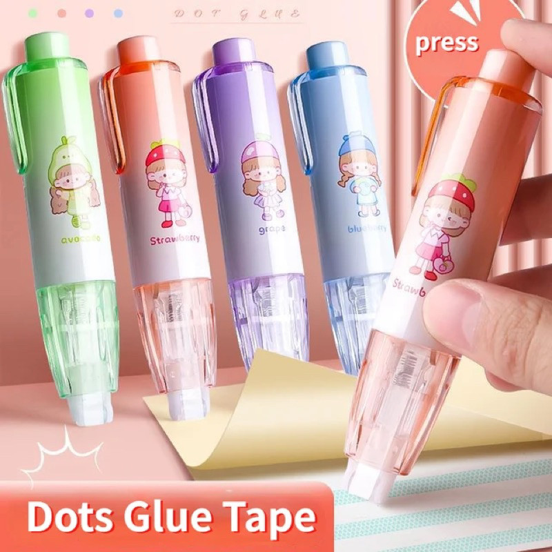 

cute retractable glue tape stick pen lem double tape lem pen cetek