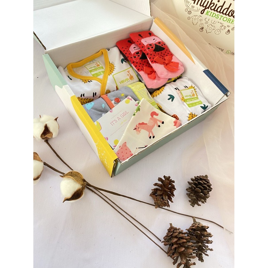 

DISKON Paket Kado/Hampers Bayi Velvet Junior A - Baby Girl, NB 0-3 bln